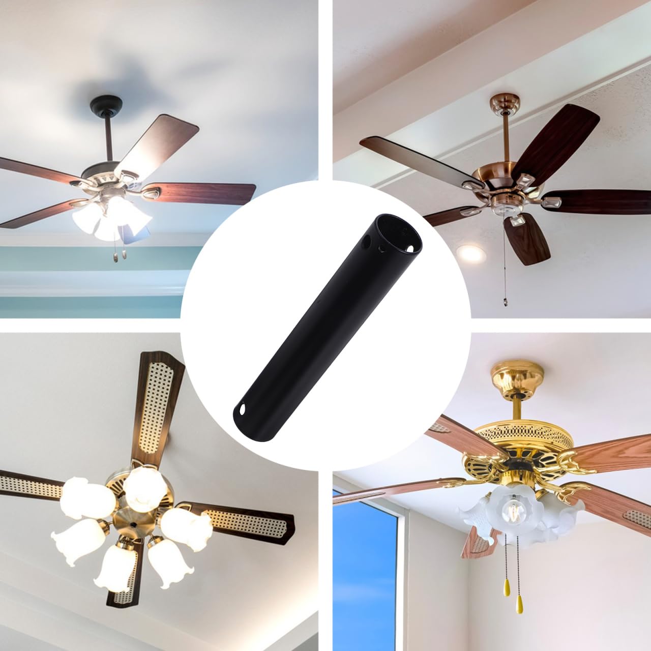 Ciieeo Varilla De Extensión Para Ventilador De Techo Universal 5.9 Pulgadas Barra Prolongadora Para Lámpara De Ventilador Accesorio Repuesto Compatible Con Ventiladores De Techo De Alto