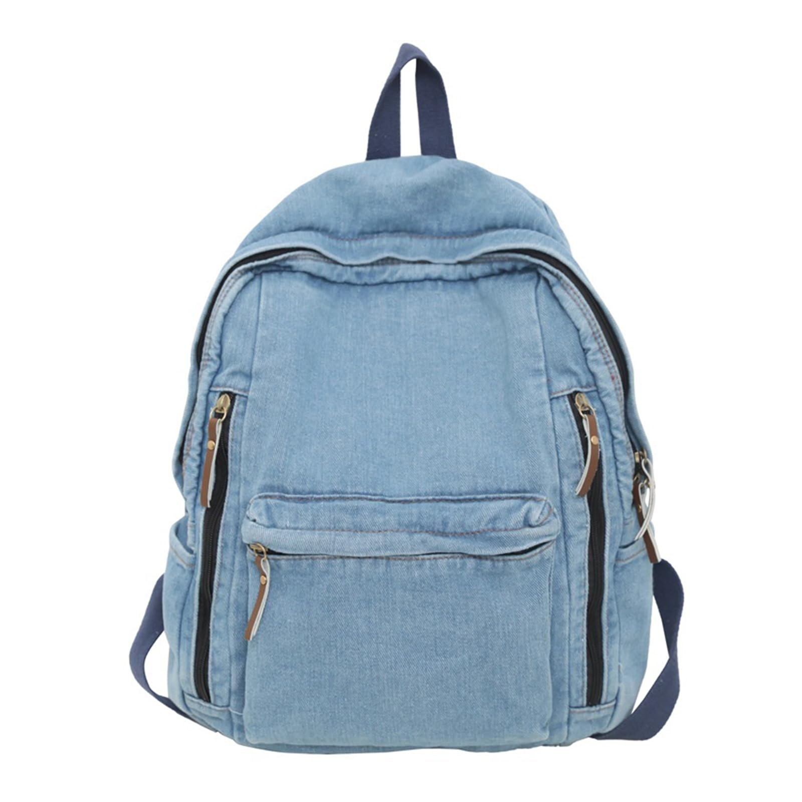 MICFENY Vintage Denims Backpack Large Capacity Shoulder Bag Casual Schoolbag with Multiple Pockets for Teenagers