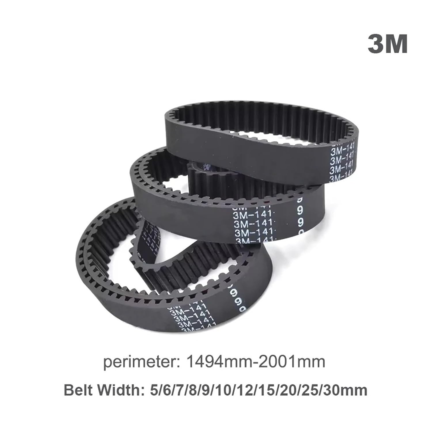 3M Belt Length 1494mm-2001mm Width 5/6/7/8/9/10/12/15/20/25/30mm for Belt HTD 3M Closed Loop Belts(3M-1800mm,1PC_12MM)