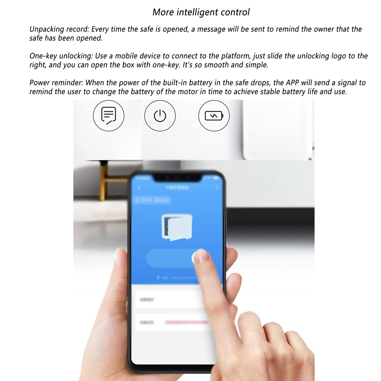 Cassetta di sicurezza, piccola cassaforte antifurto per uso domestico, cassaforte di sicurezza con impronte digitali, protezione di denaro, documenti, gioielli, oggetti di valore per hotel, casa, uff