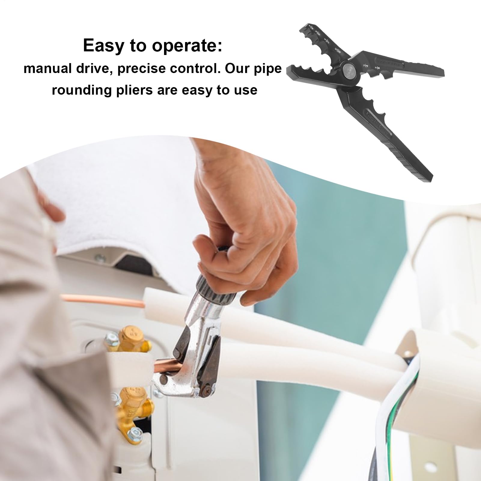 Pinza para Tuberías de Cobre - Alicates de Precisión Refrigerante | Herramienta Profesional para Formar Tubo Plano Enderezador Manual Uso Industrial Taller Reparador Aire Mantenimiento