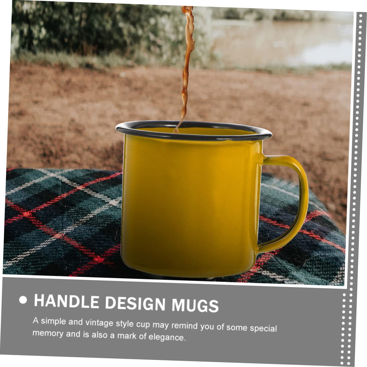 Mikinona 6stücke Bunte Emaille Tassen Vintage Wasserbecher Für Camping Outdoor Zuhause Leichte Bruchsichere Trinkbecher Für Kaffee Tee Saft Und Mehr