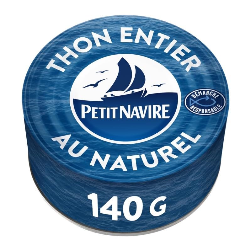 Petit Navire - Thon Albacore Naturel, Source de Protéines - 140g, Epicerie Salée, Saveur Authentique de la Mer. - Le Lot De 4