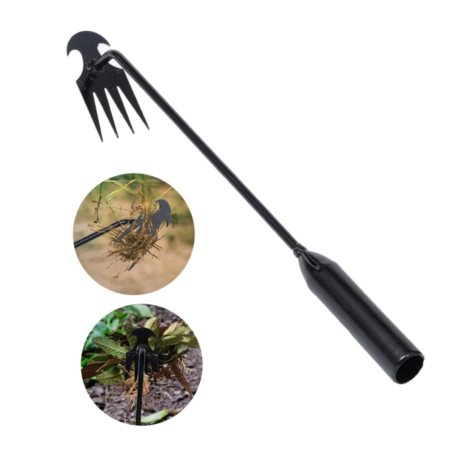 NEOUTH Weed Puller Tool Garden Weed Pulling Tool Portable Garden Weeder Tool Uprooting Weeding Tool 4 Teeth Manganese Steel Forged Hand Weeder for Vegetable Gardening Backyard Farm Planting Weeding