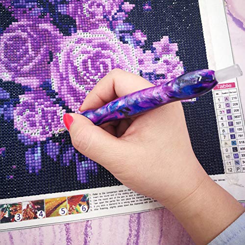 Diamond Painting Pen, Diamond Art Pen, Diamond Painting Drill Pen Stylus, Resin Diamond Painting Art Gem Rhinestone Picker Tool Pen Kit Accessories Nail Art Embroidery With Waxes Tips Spk Purple #TOP3
