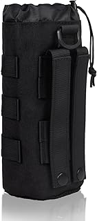 Molle Water Bottle Holder Pouch for Backpack Tactical Water Bottle Holder Molle Pouch Drawstring Belt Molle Pouches Water Bottle Carrier Bag Can Attach to Backpack