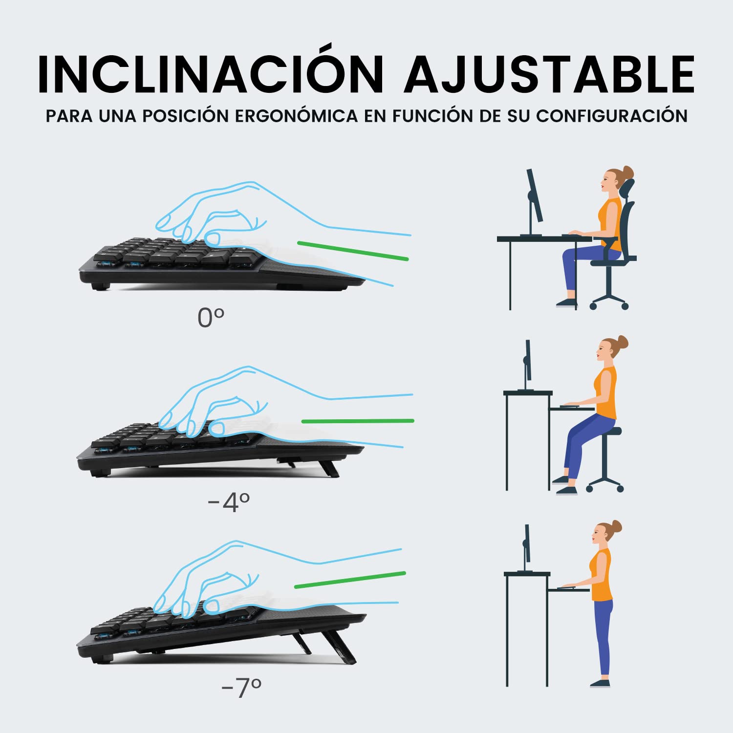 Perixx PERIBOARD-335RD ES Teclado compacto mecánico ergonómico con cavo - Interruptores lineales rojos de perfil bajo - Teclas programables - Compatibile con Windows e Mac OS X - Teclado español con ñ