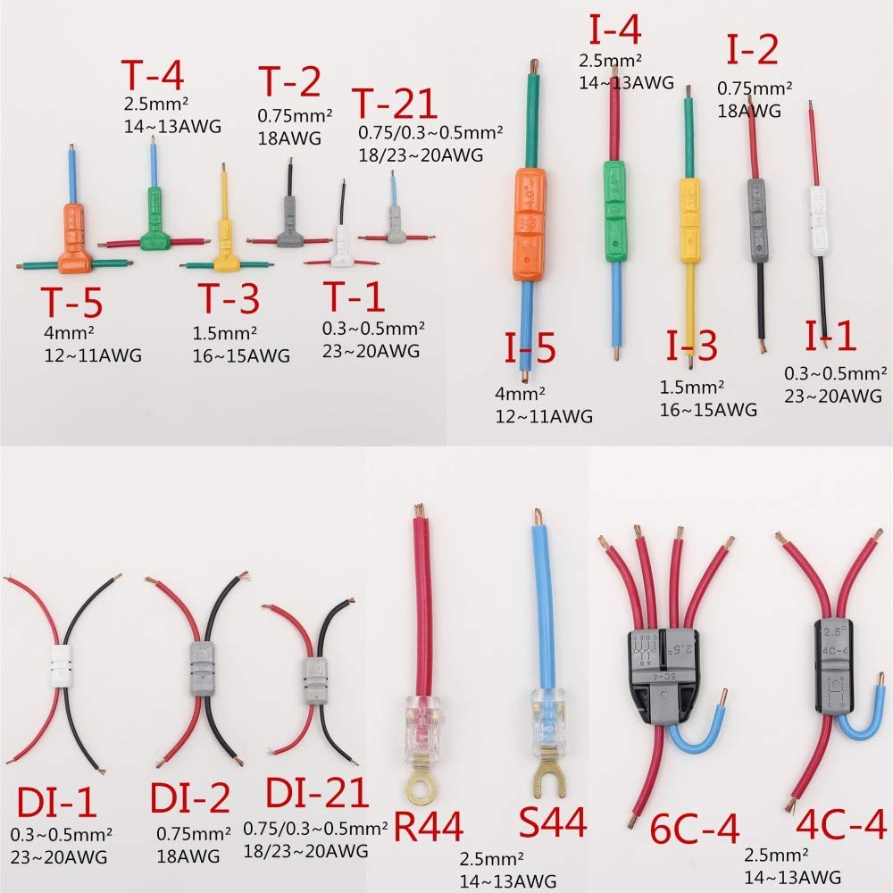 Connecteurs de fils à épissure rapide type T T-2, 100 pièces, for bornes à, électriques, automobiles, 18 AWG, 0,75 mm
