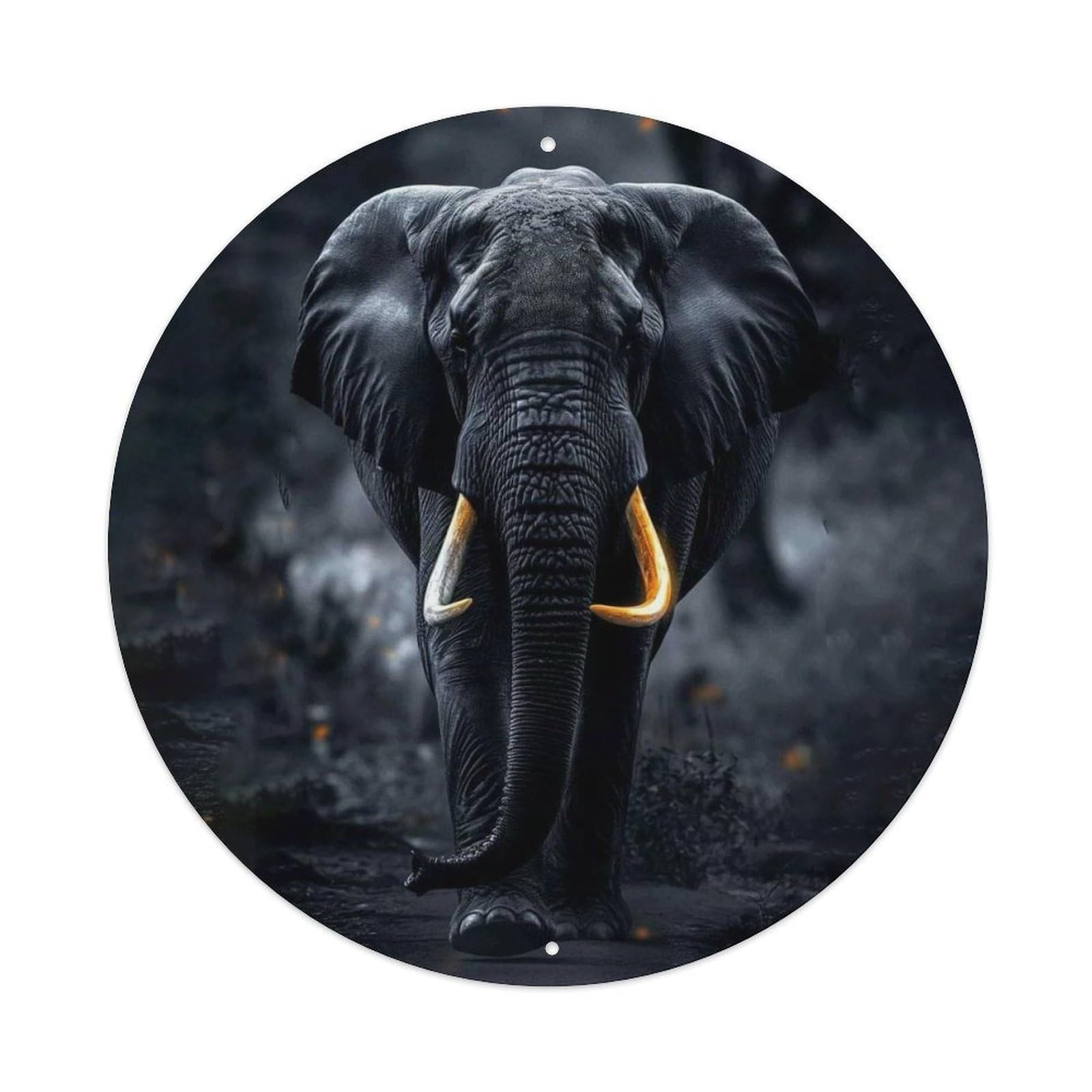 Cwbufd Vintage Style Animal African Elephant Wildlife Nature Aesthetic Vintage Metal Tin Sign Plaque Wall Decor For Cafe, Club Bar, Office, Garden Metal Poster 8X8inch