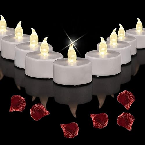 Velas LED sin llama funciona con pilas, paquete de 24 unidades, realistas y brillantes, parpadeantes, de larga duración, 200 horas, velas eléctricas