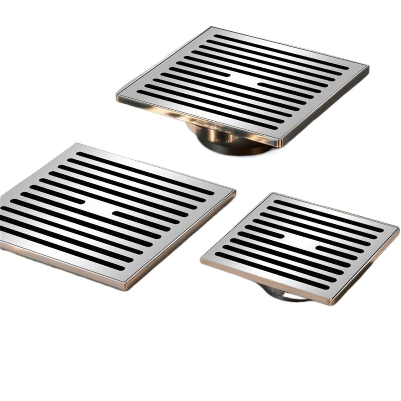 Stainless Steel Drainage Grate, Stainless Steel Square Drain Cover Floor Drain For Outdoor Courtyards And Gardens(20x20 160 Pipe)