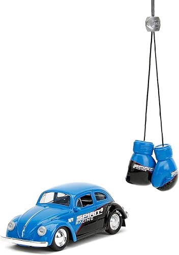 Punch Buggy 1:32 Escala 1:32 Volkswagen Beetle 1959 - Auto fundido a presión con mini guantes (azul), juguetes para niños y adultos