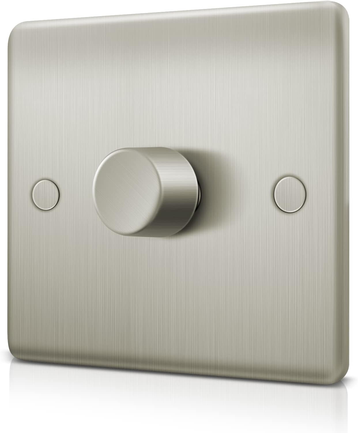 LED Dimmer Switch, Trailing Edge Dimmer Light Switch for LED/Halogen Lights, 1 Gang 2 Way 3-150 Watts, Brushed Steel