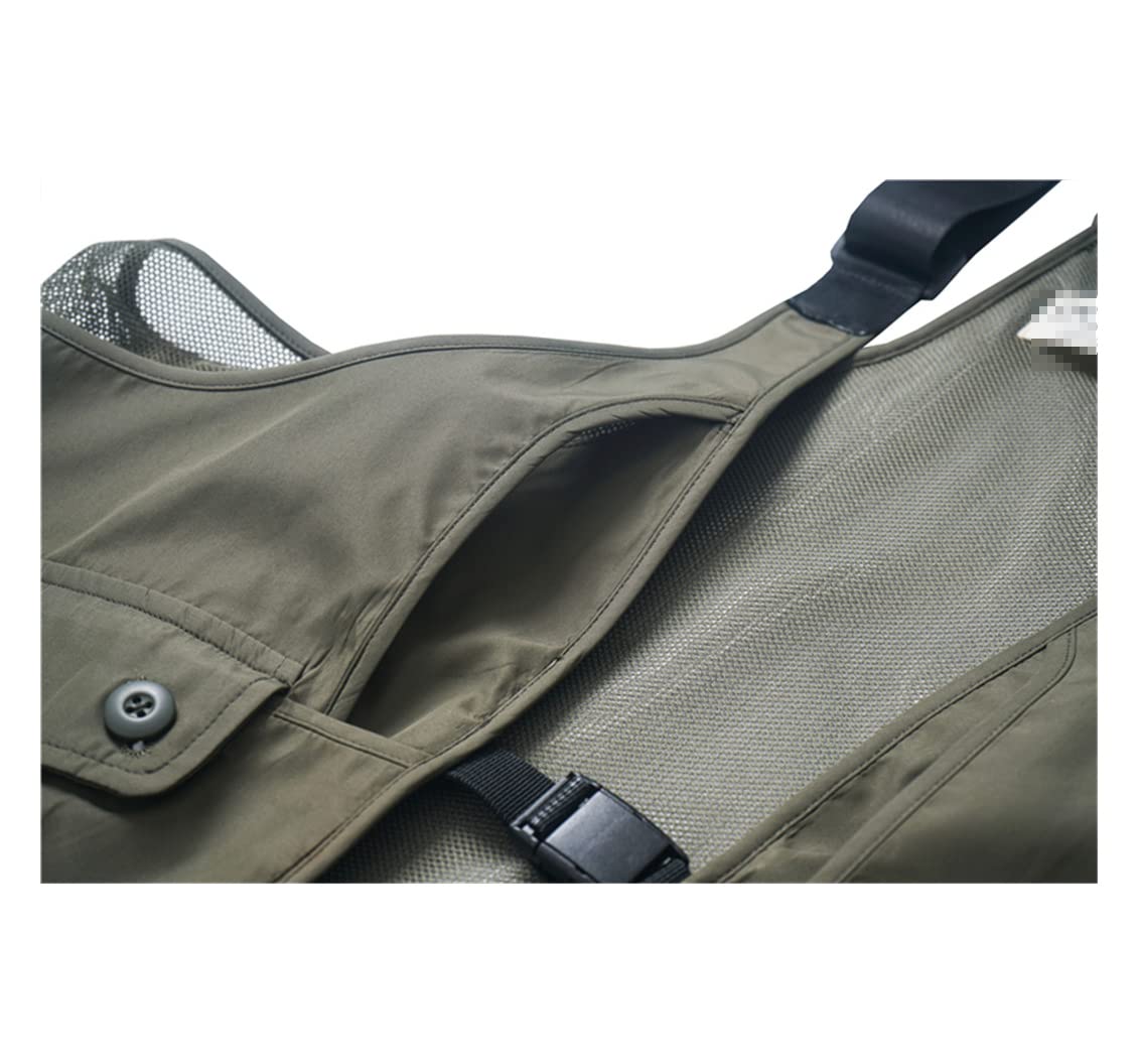 Chaleco de carga multibolsillo al aire libre, chaleco de juego Streetwear para hombre, chaleco de pesca fino sin mangas de verano
