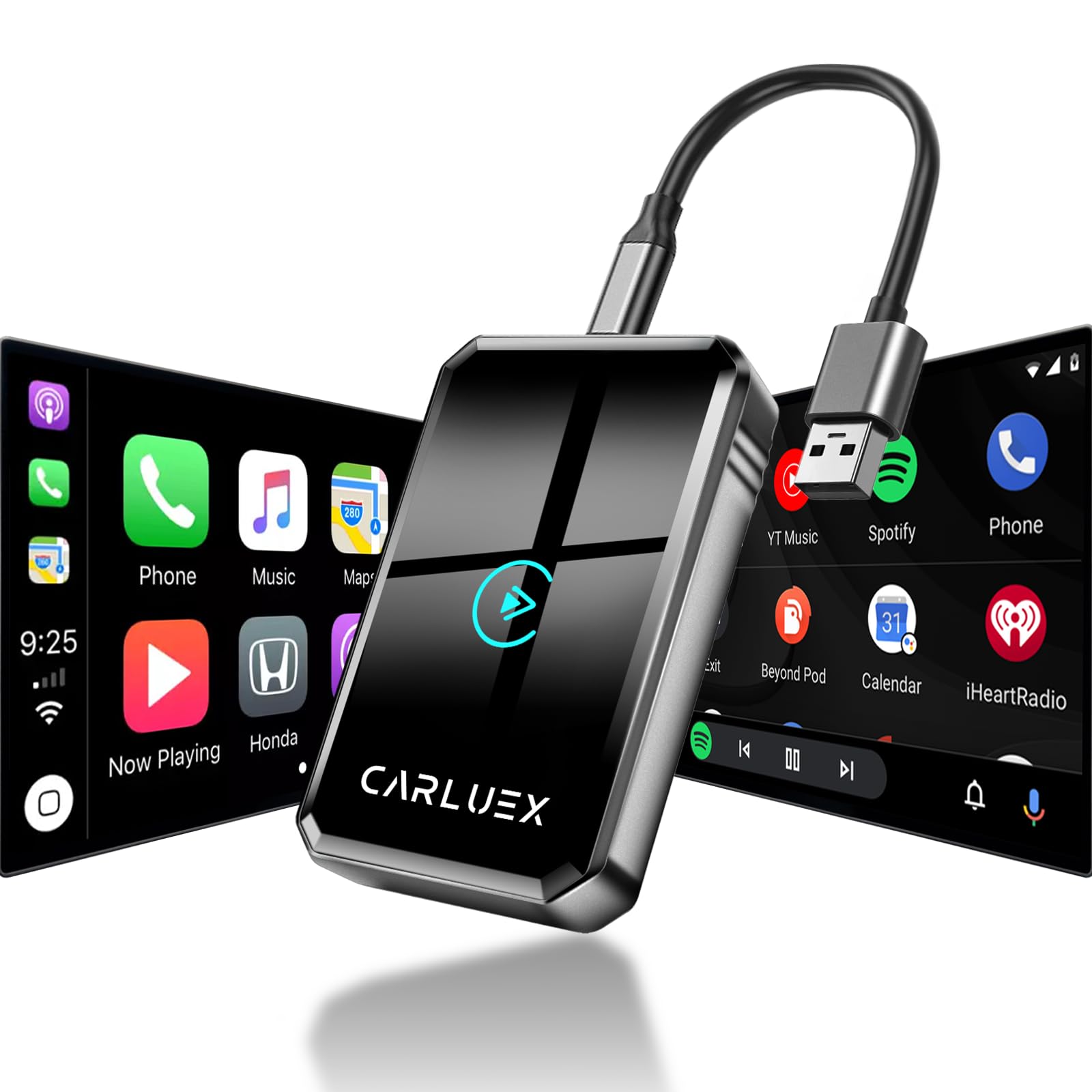 2 in1 Wireless CarPlay Adapter for Apple & Android Auto Adapter(2025 Upgraded), Converts Wired to Wireless CarPlay, Fast Auto-Connect, No Delay, Fit for Cars from 2017 & for iOS 10+/Android 11+