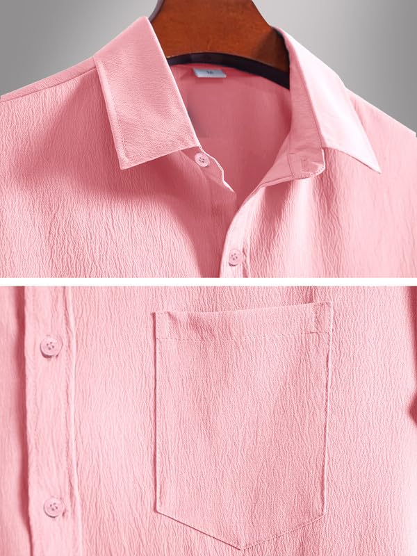 Image of Tee Projekt Solid Shirt for Men's ||Pop corn Shirt|| Solid Shirt for Men's|| Casual Shirt for Men||Half Sleeve Spread Collar Shirt for Men|| Pack of-2