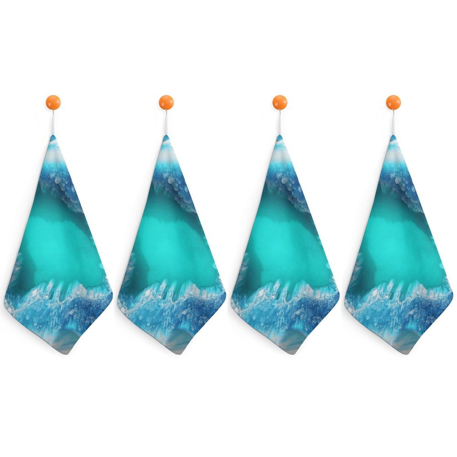 Bright Aqua Blue Turquoise Hand Towels Soft Face Towel Fashion Small Towels Makeup Remover Cloth Absorbent Washcloth Dish Cloths Premium Microfiber Facial Wash Cloth for Daily Use