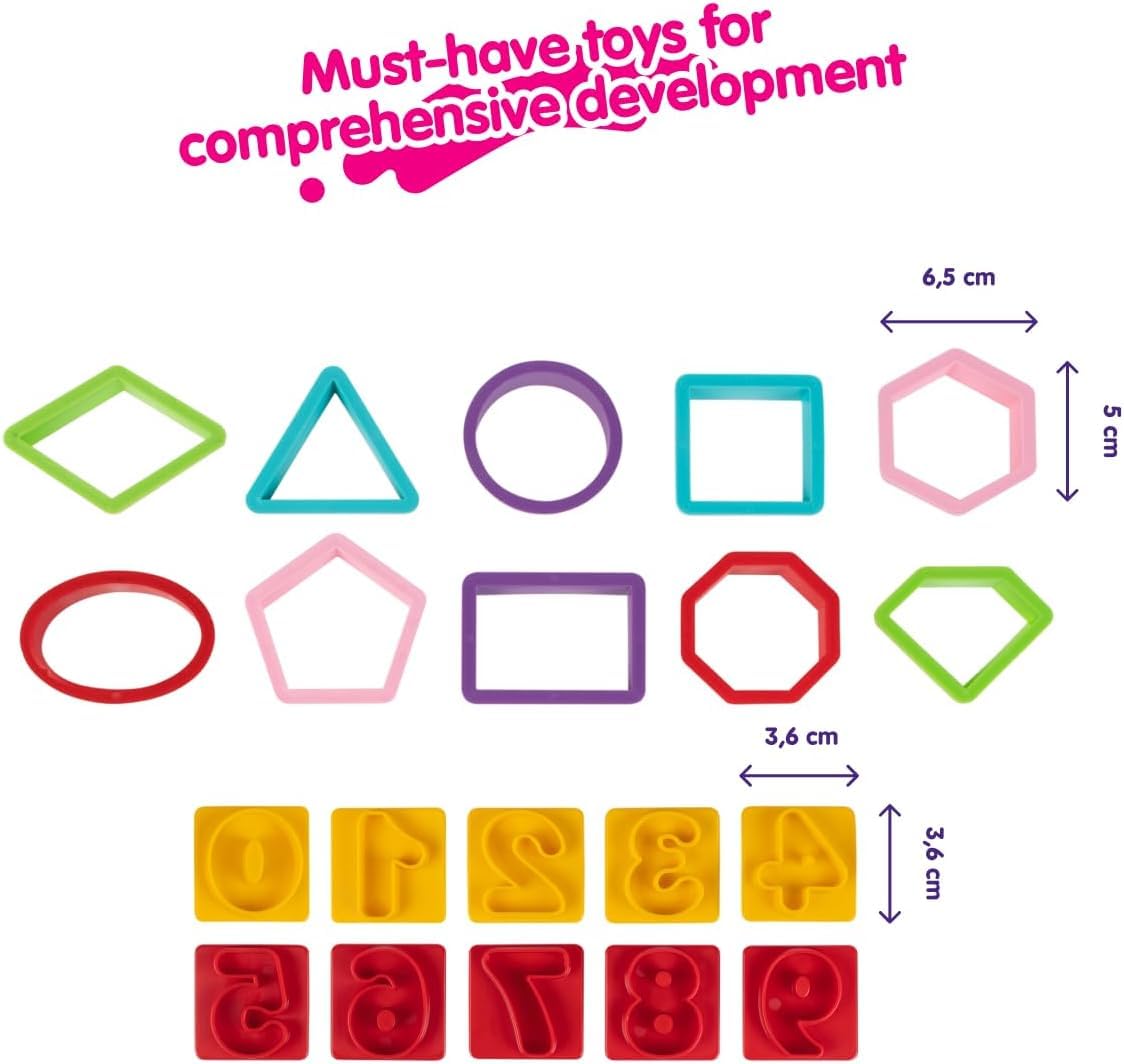 Genio Kids Big Modelling Clay & Dough Accessories Set 50 Pieces, Shapes, Tools and Cutters, Plasticine Moulds - Image 4
