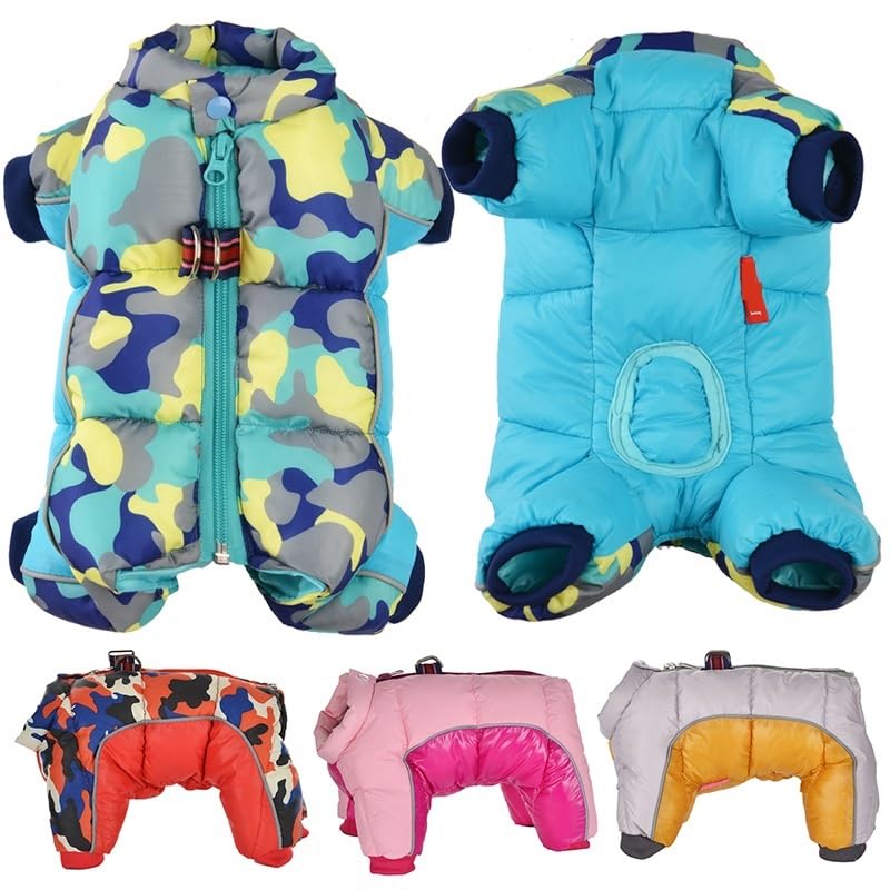 Fleece trui voor kleine honden, gezellige pyjama fleece onesie rits jas warm wintervest winddicht instapjas gemiddelde dikte puppy sneeuwjas met afneembare coltrui (legergroen, S