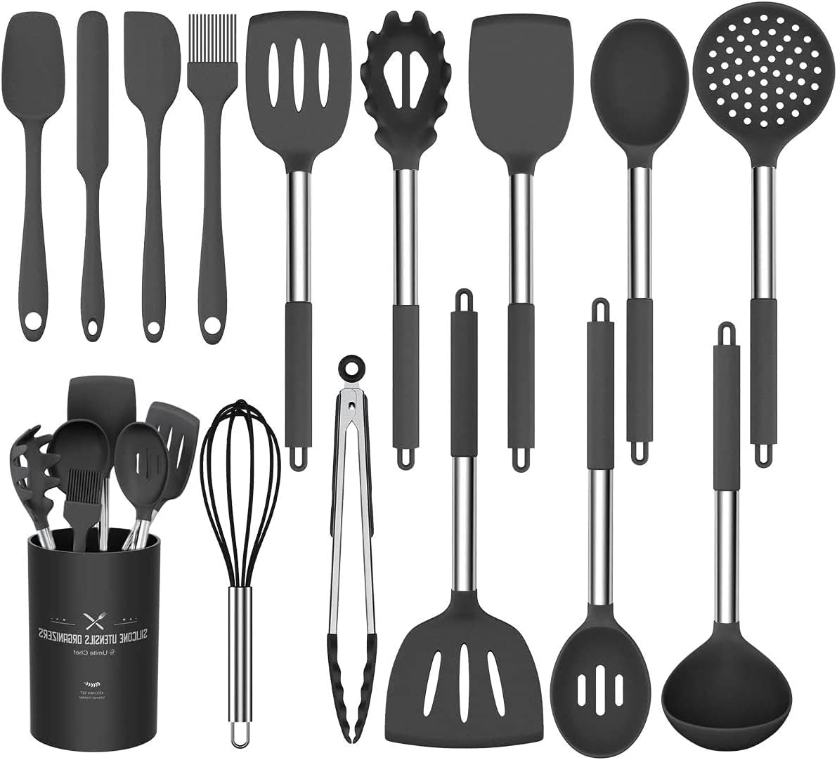 Silicone Kitchen Utensils Set, 15Piece Silicone Cooking Utensils, Nonstick, Best