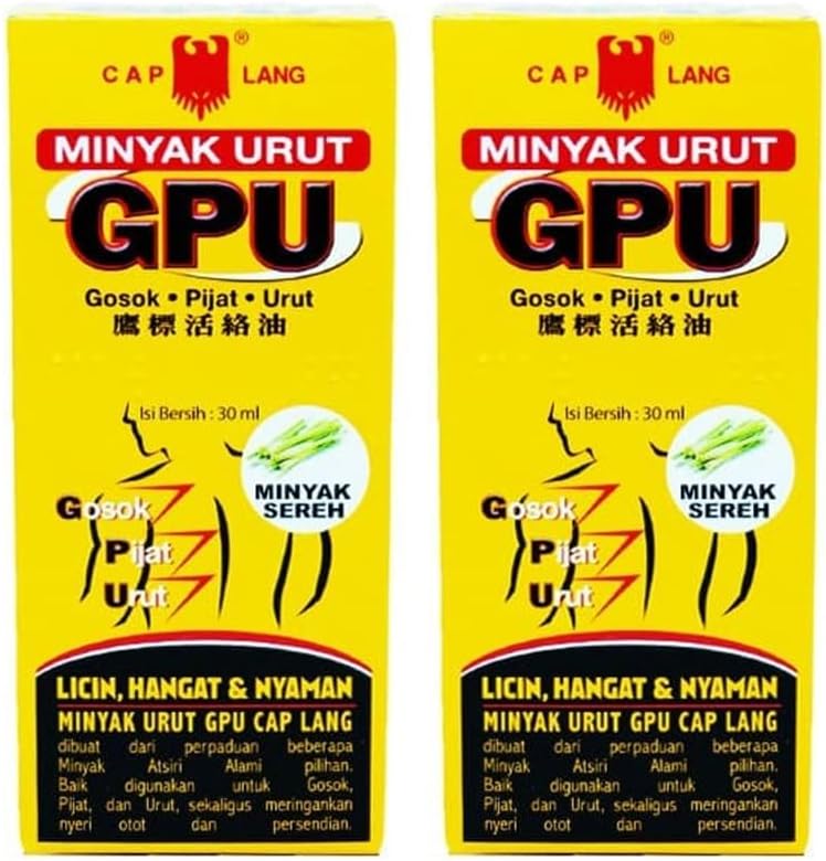 Cap Lang Minyak Urut GPU 30ml, Sereh (Pack of 2)