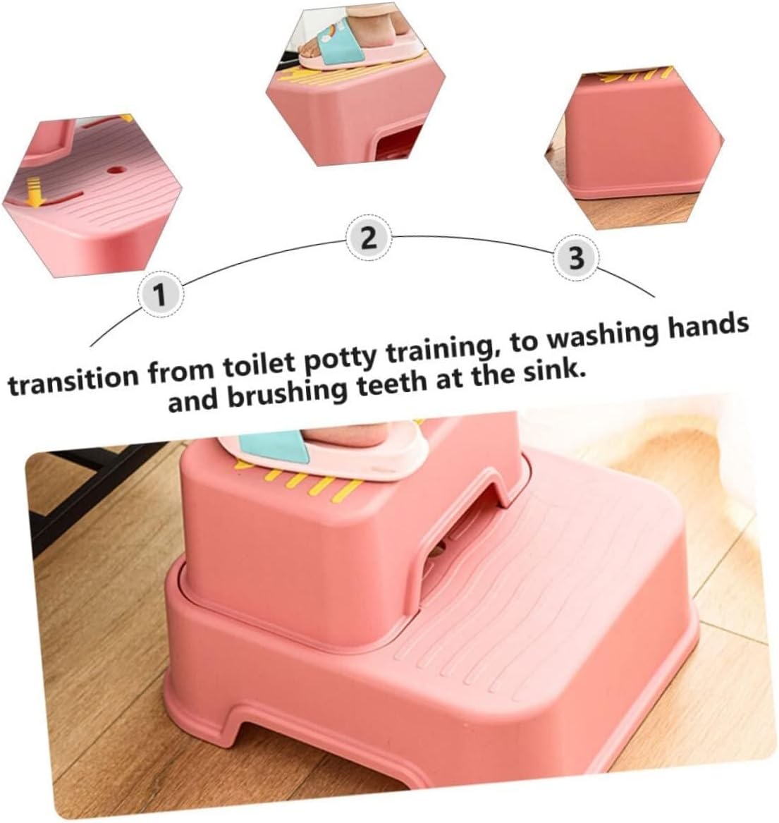 stools Step Stool No Slip Change Shoes Footstool for Girls Potty Training Toilet Seat Auxiliary Raising Steps for Kitchen and Sink Foldable