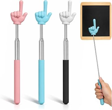 3 Pack Extendable Finger Pointer Sticks for Teachers Classrooms