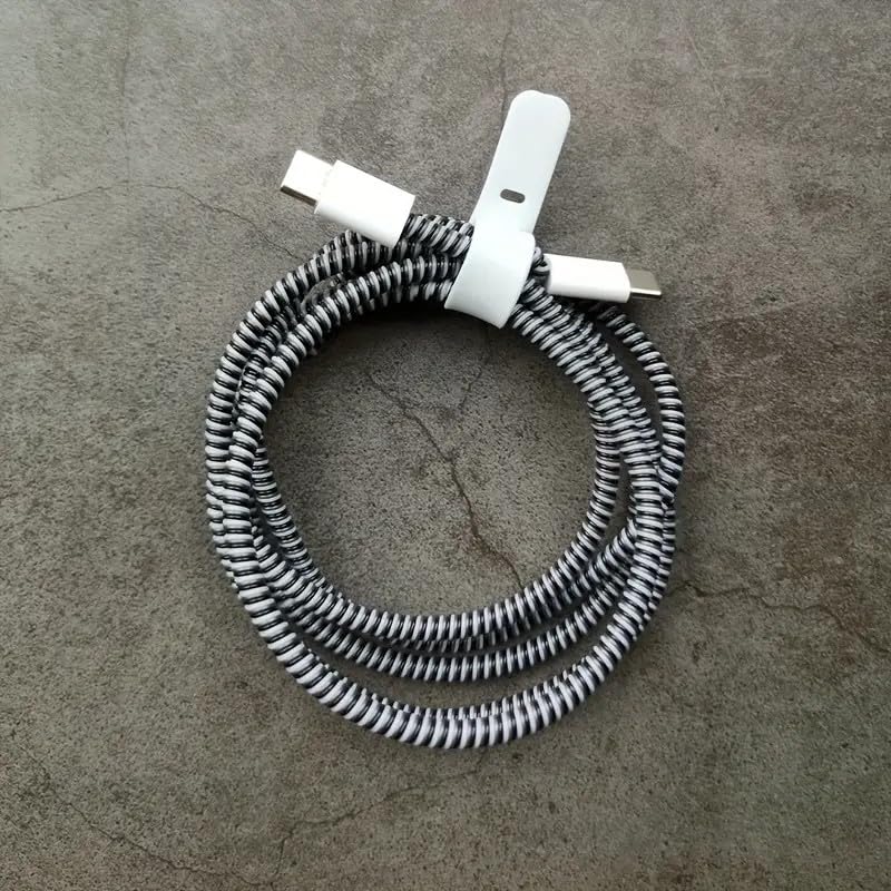 Image of Cable Protector with 3D Cute Pattern for iPhone Charger only18W & 20W | Data Line Wire Saver Charger Protective Cable Full Protection Set of-1 (White X-Boxx)