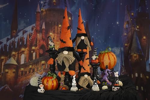 Miniatura 5 de Boston International Calabaza otoño cosecha decoración de mesa de Acción de Gracias vidrio soplado a mano, pequeño, negro y blanco