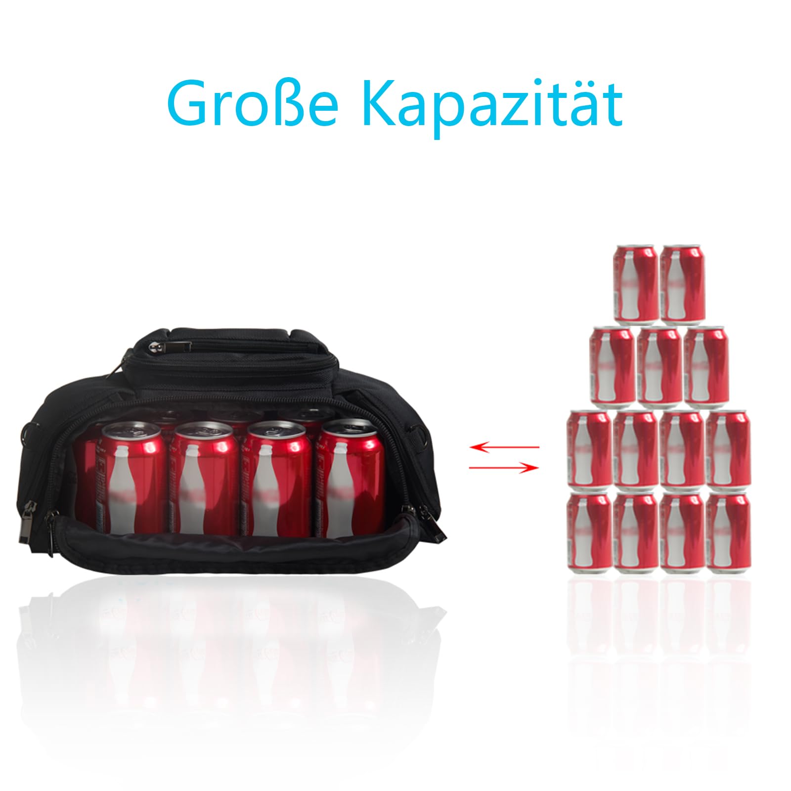 Cangurera deportiva para hombres y mujeres, riñonera para exteriores con 6 bolsillos con cremallera, nailon 1680D, gran capacidad con cinturón ajustable para viajes, senderismo, ciclismo,