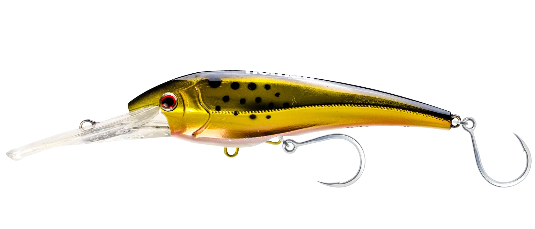 Nomad Design DTX Minnow with Patented Autotune System - Distressed Baitfish Swimming Action, BKK Diablo