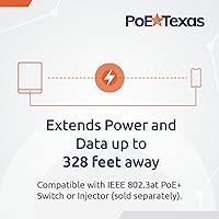 Vista 6 de PoE Texas Convertidor PoE+ de alimentación a través de Ethernet a USB-C - Adaptador PoE a USB C PoE+ de 10100 Mbps con puerto USB-A - para Apple