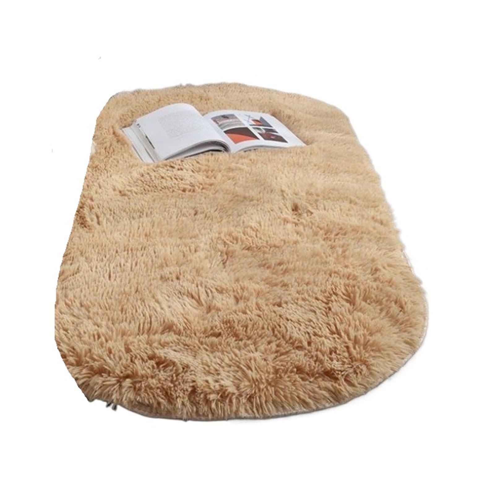 Tapis chambre ovale en peluche doux pour réchauffer l'ambiance du salon et du canapé
