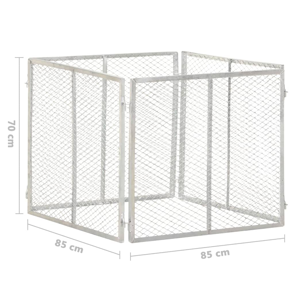 vidaXL Compostador de Jardín Reciclado Compost Rápido Cocina Patio Terraza Balcón Contenedor Compostaje Producción Humus Hierro Galvanizado 85x85x70cm