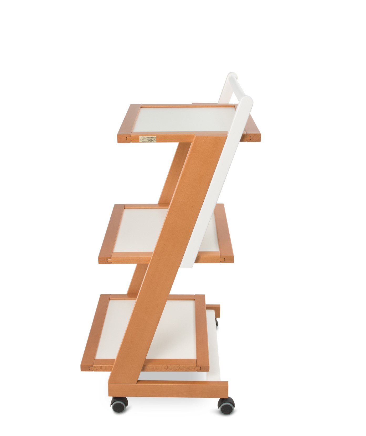 ARREDAMENTIITALIA Arredamenti Italia Camarera para Bebidas ZORDAN, Madera - 3 bandejas - Diseño - Color: Madera de Cerezo/Blanco Ar-It il Cuore del Legno