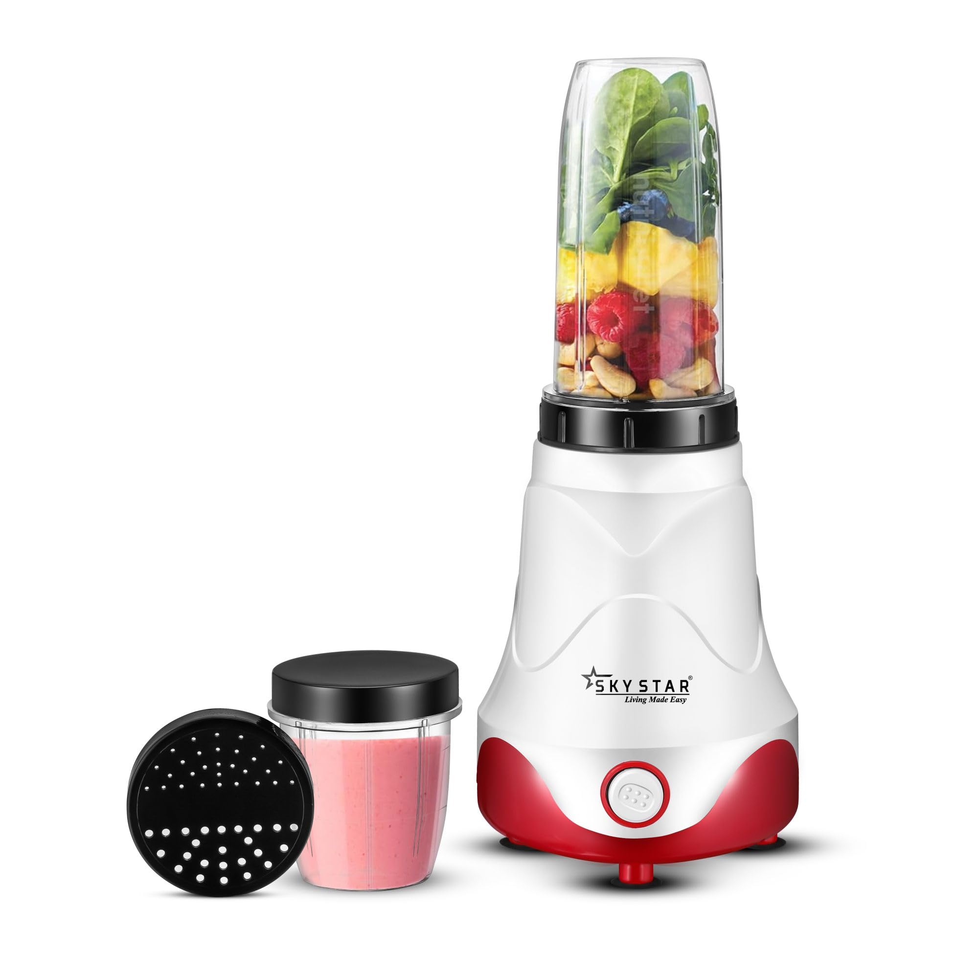 skystar Nutri-Blender Pro 100% Copper Motor With 2 Unbreakable Jars & 1 Blade Juicer Mixer Grinder (2 Jars, White, Red) & 18 Months Motor Warranty, 750 Watts (B0D3VD12MQ) Amazon Price History, Amazon Price Tracker