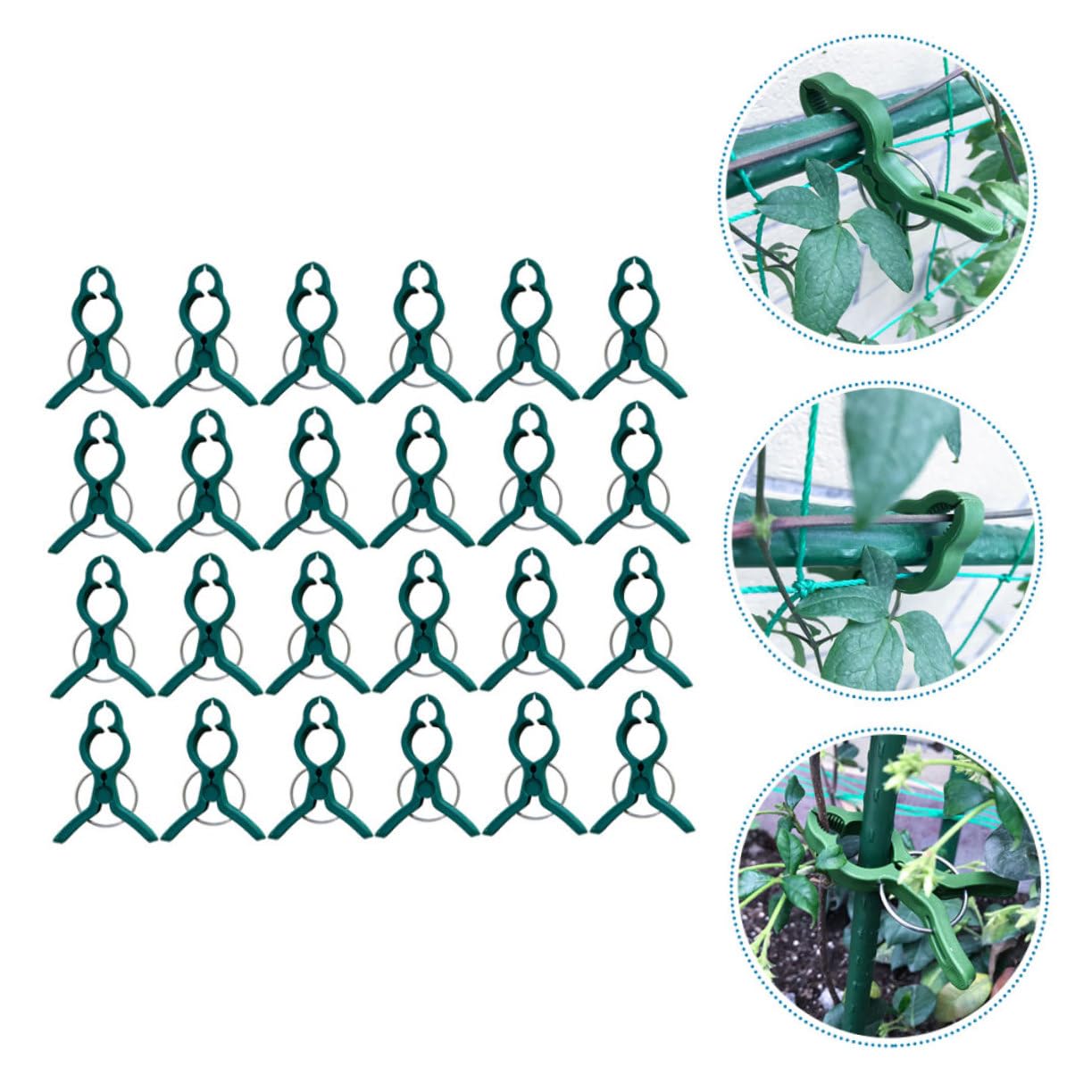 50 Stück Gartenclips Pflanzen Pfingstrose Aufstecksieb für Töpfe Gartenspalier Blumenrankenclips Grün Plant Clips pflanzklammer tomatenclip Anlage Orchideenranke Wein-Clips Plastik