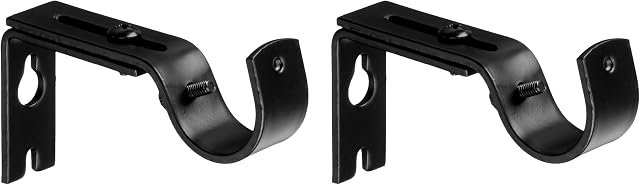 Amazon Basics Adjustable Wall Bracket, Set of 2, Black