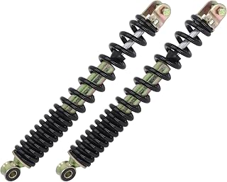 Srliya 2pcs 335mm Rear Shock Absorber, Alloy Metal High Performance Motorcycle Suspension with Plasma Spray Paint, for Scooter GY6