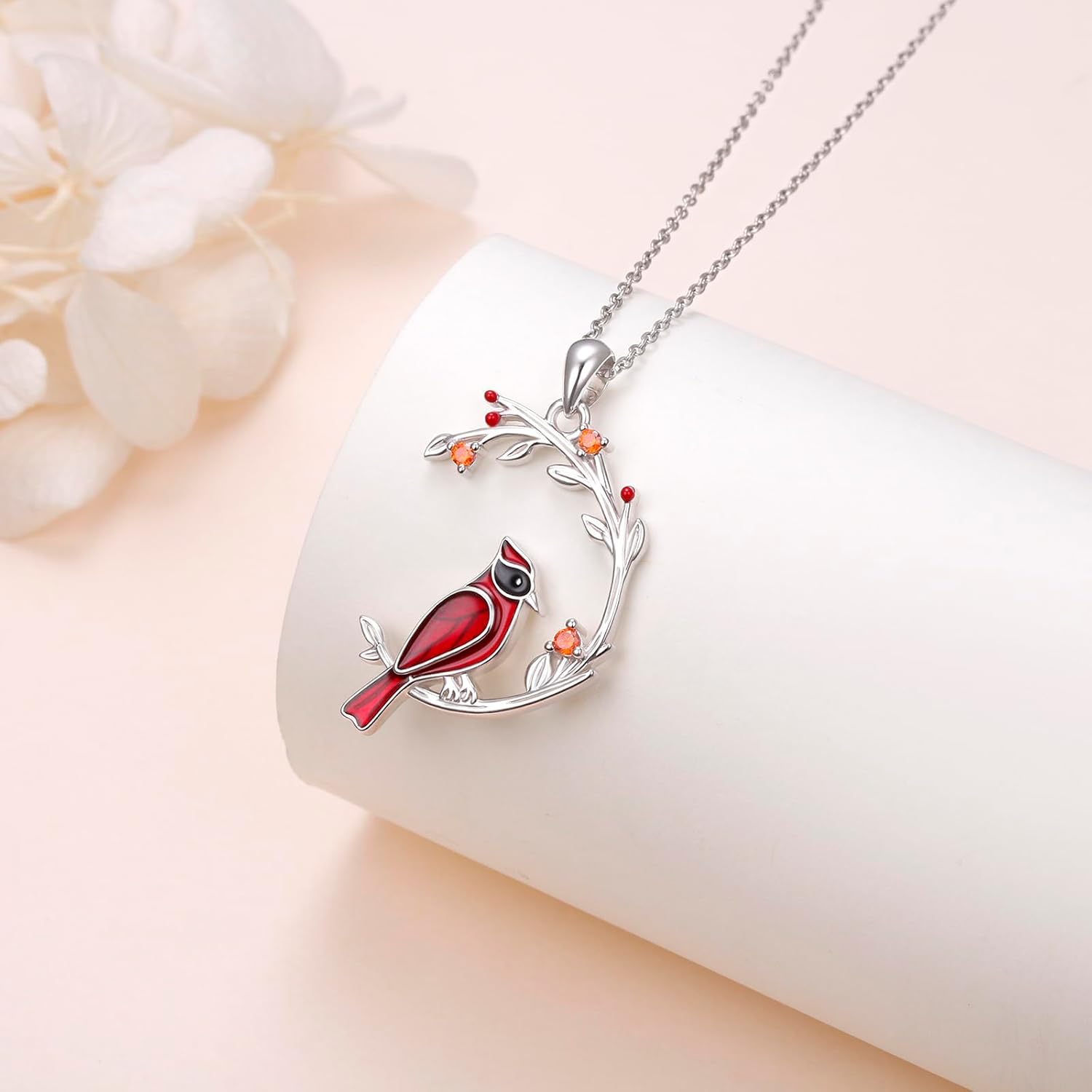 FLYOW Holiday Necklaces 925 Sterling Silver Lighthouse/Christmas Tree/Cardinal/Lady Justice Necklace for Women Jewelry for Christmas Graduation - Image 4