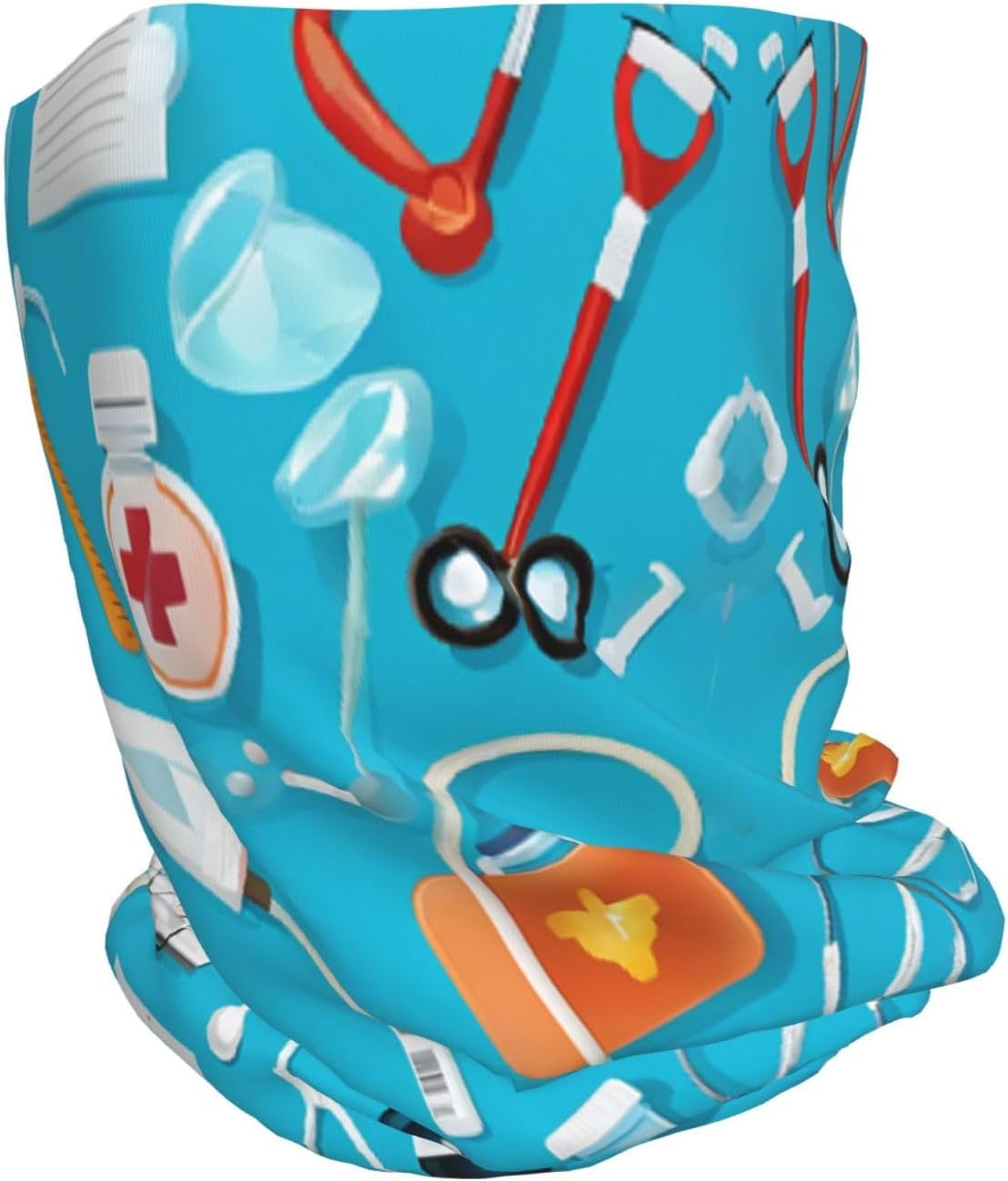 (Cartoon Medicine Pattern) Multi-Functional Convertible Brimless Hat for Daily Outdoor Travel Use -