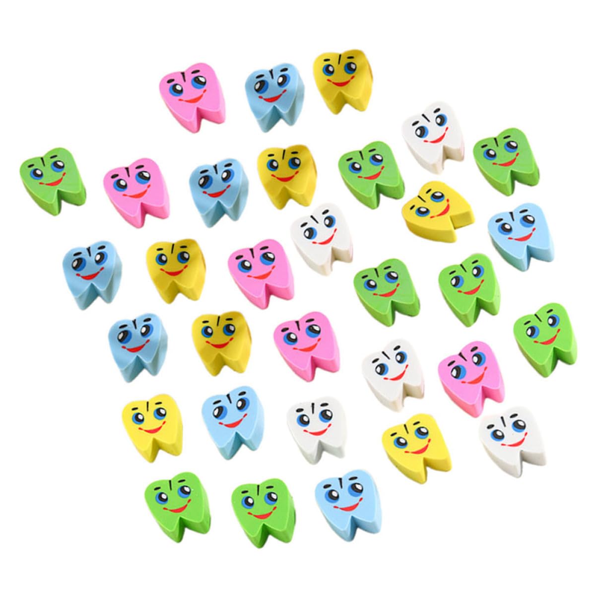 Angoily Tooth Erasers for Boys and Girls 70pcs Mini Erasers Sturdy Material for School Classroom Camping Office