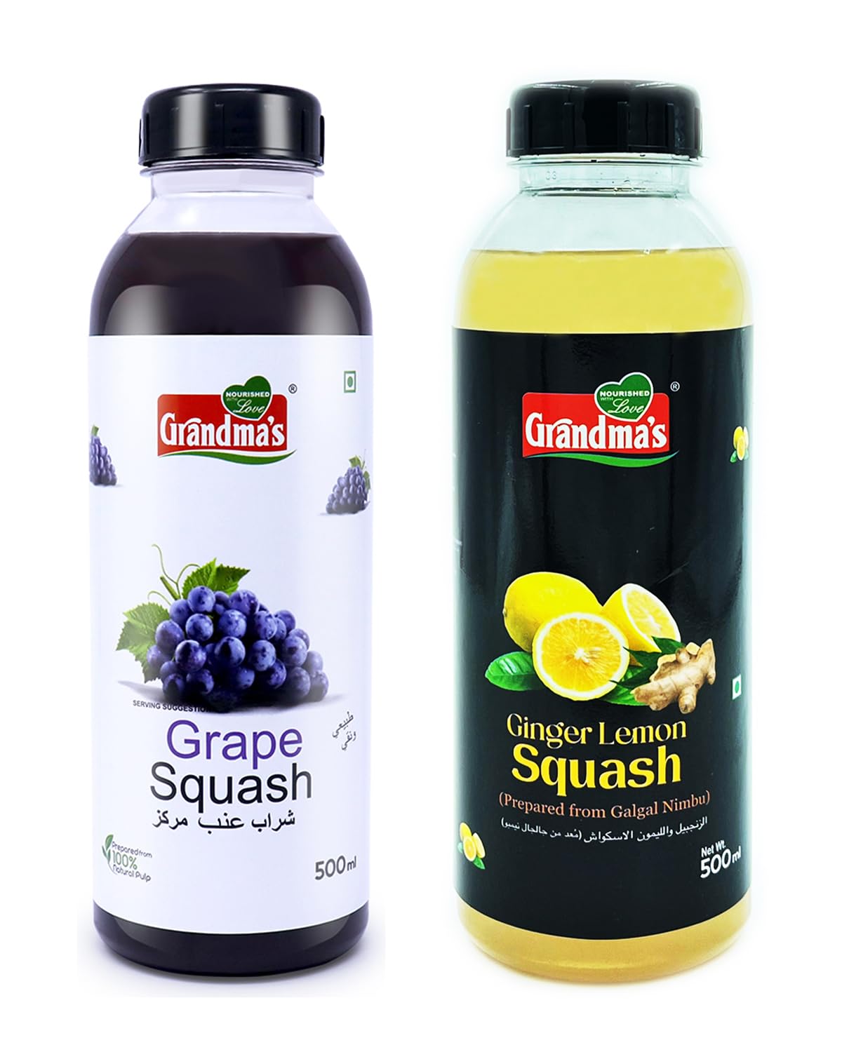 Grandmas Fresh Grape Squash - Ginger Lemon Squash Combo | 500ml Bottle | 100% Natural Fruit Pulp | Sweet and Healthy Drink (B0CKPV2FV8) Amazon Price History, Amazon Price Tracker