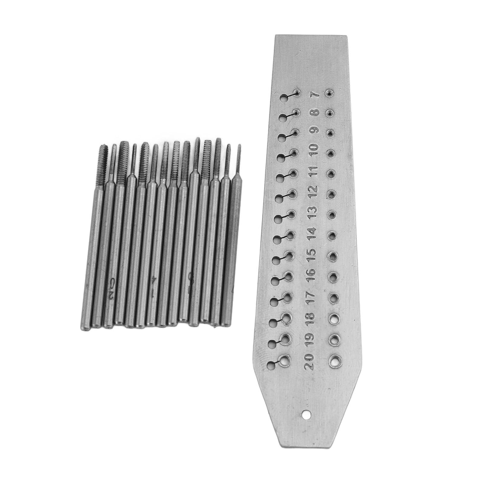 kit riparazione orologi Set Di Maschi E Filiere In Miniatura Da 14 Pezzi Per La Creazione Gioielli Riparazione Orologi, 0,7 Mm - 2, Struttura In Metallo Premium attrezzi orologiaio