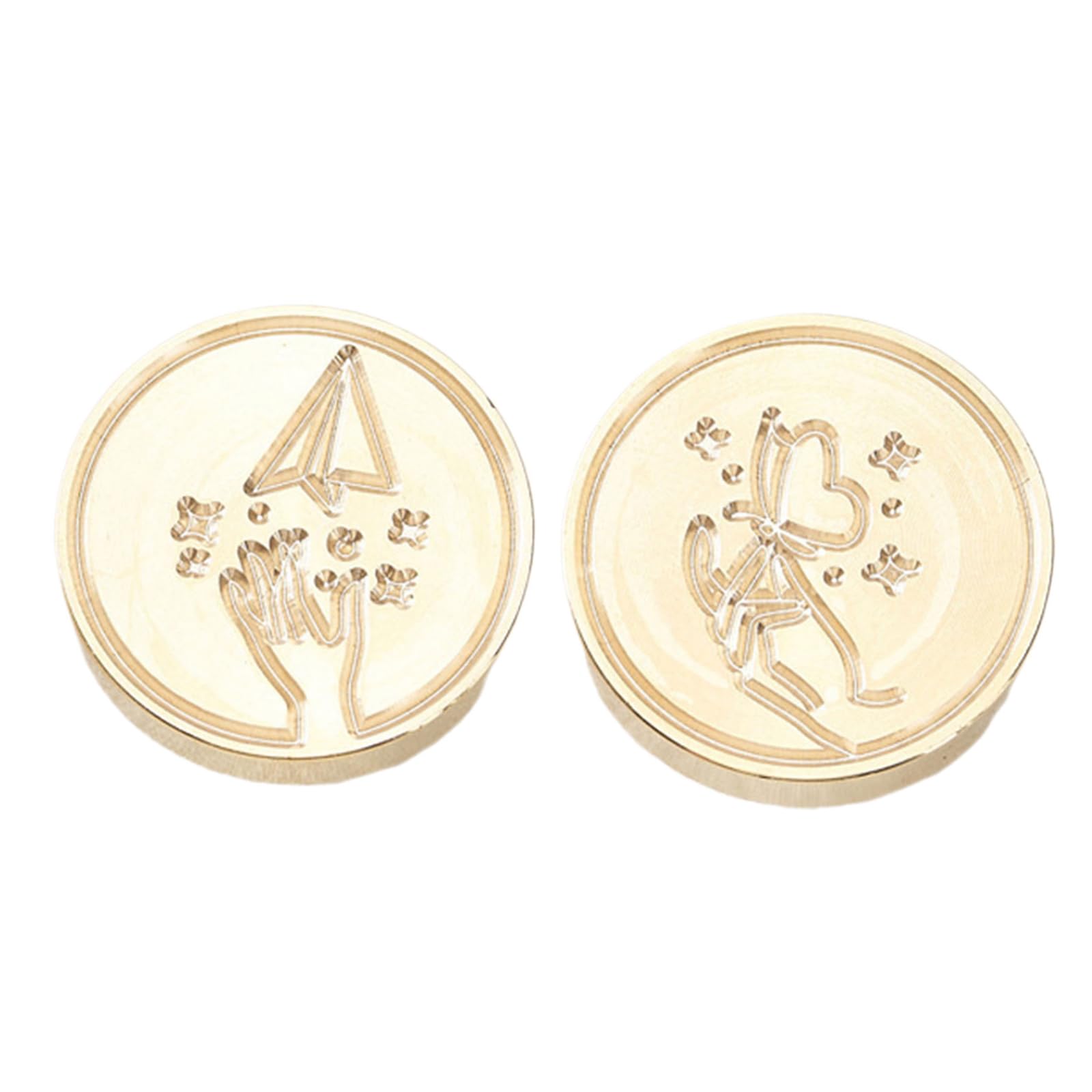 Nucelit 2Pcs Wedding Sealing Stamp Head for Wedding Invitations Envelope Scrapbooking Embossed Sealing Stamp Replacements Letter Accessory
