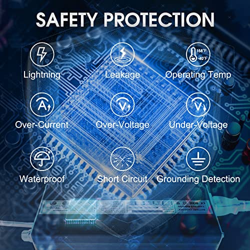 48 Volts 6 Amp Golf Cart Battery Charger 3-Pin Style Outlet Plug Club Car Charger With Fuse Compatible With 2007-2023 Yamaha G29 Golf Cart Portable & Lightweight #TOP3