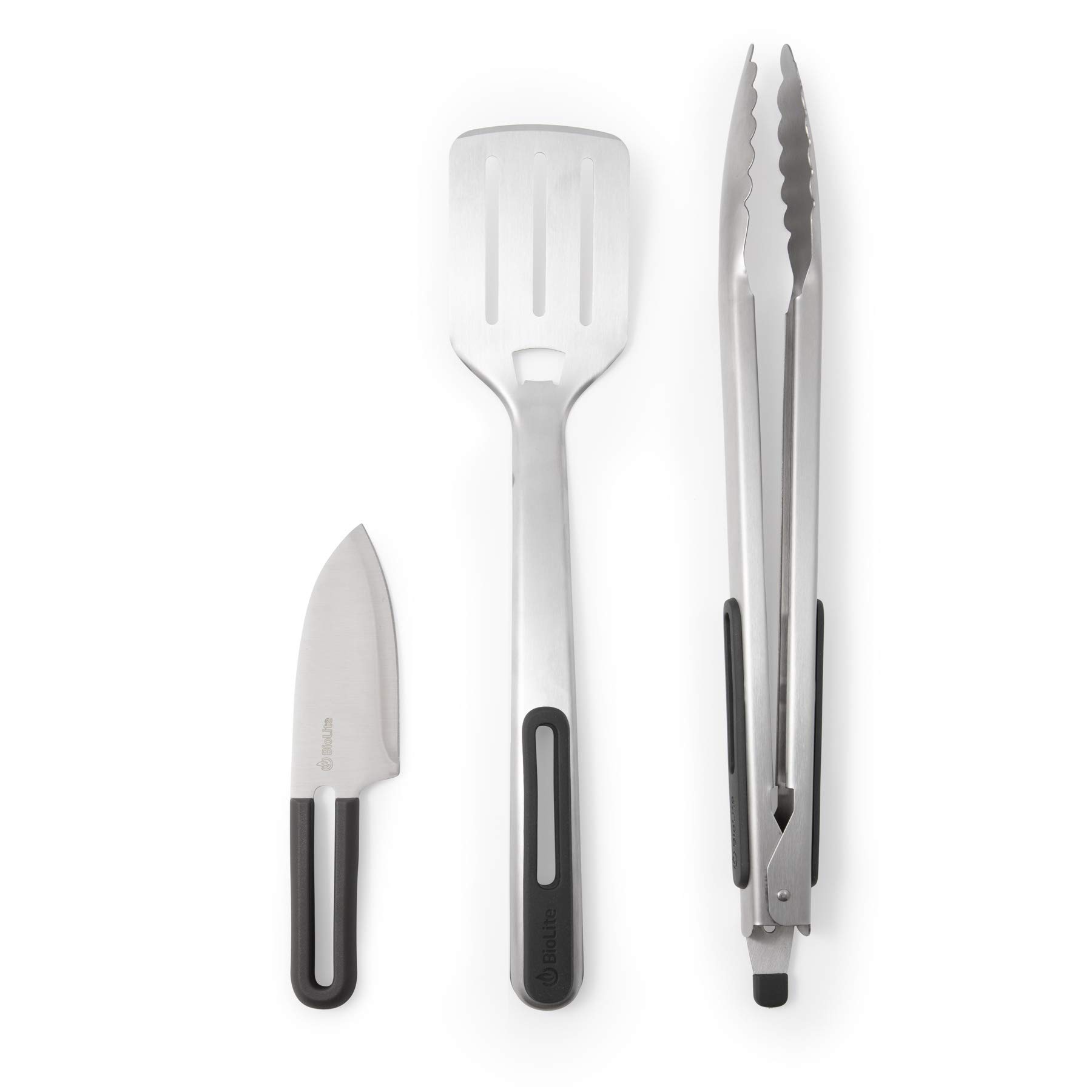 BioLite Prep & Grill Toolkit - Juego de 3 Utensilios para Barbacoa con Funda