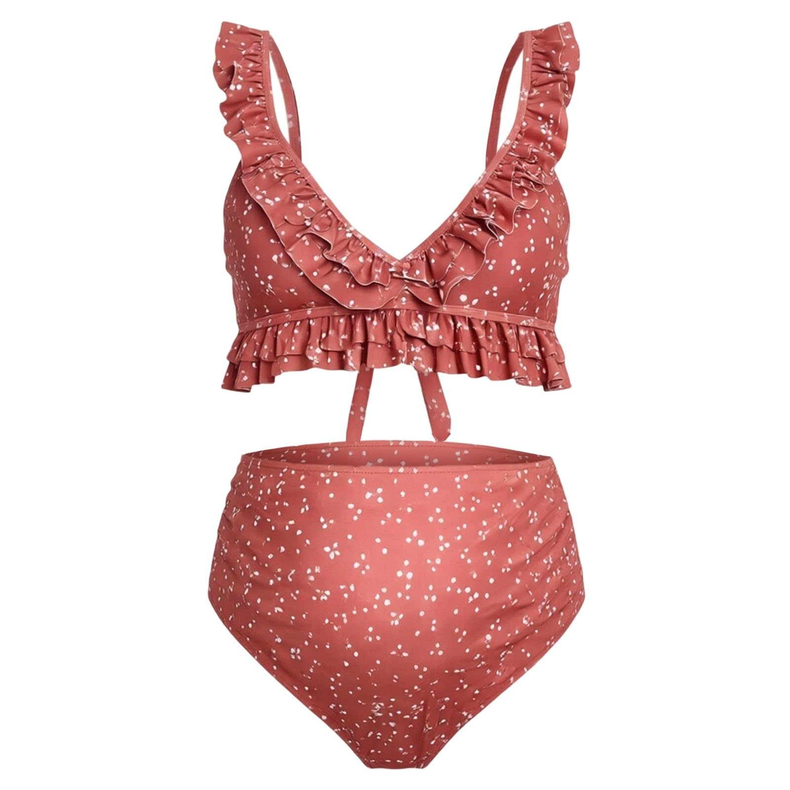 Generisch Maillot de bain de maternité grande taille avec volants, mode de plage, fonction d'allaitement, maillot de bain pour femmes enceintes, vacances à la piscine, idéal pour le bien-être de la