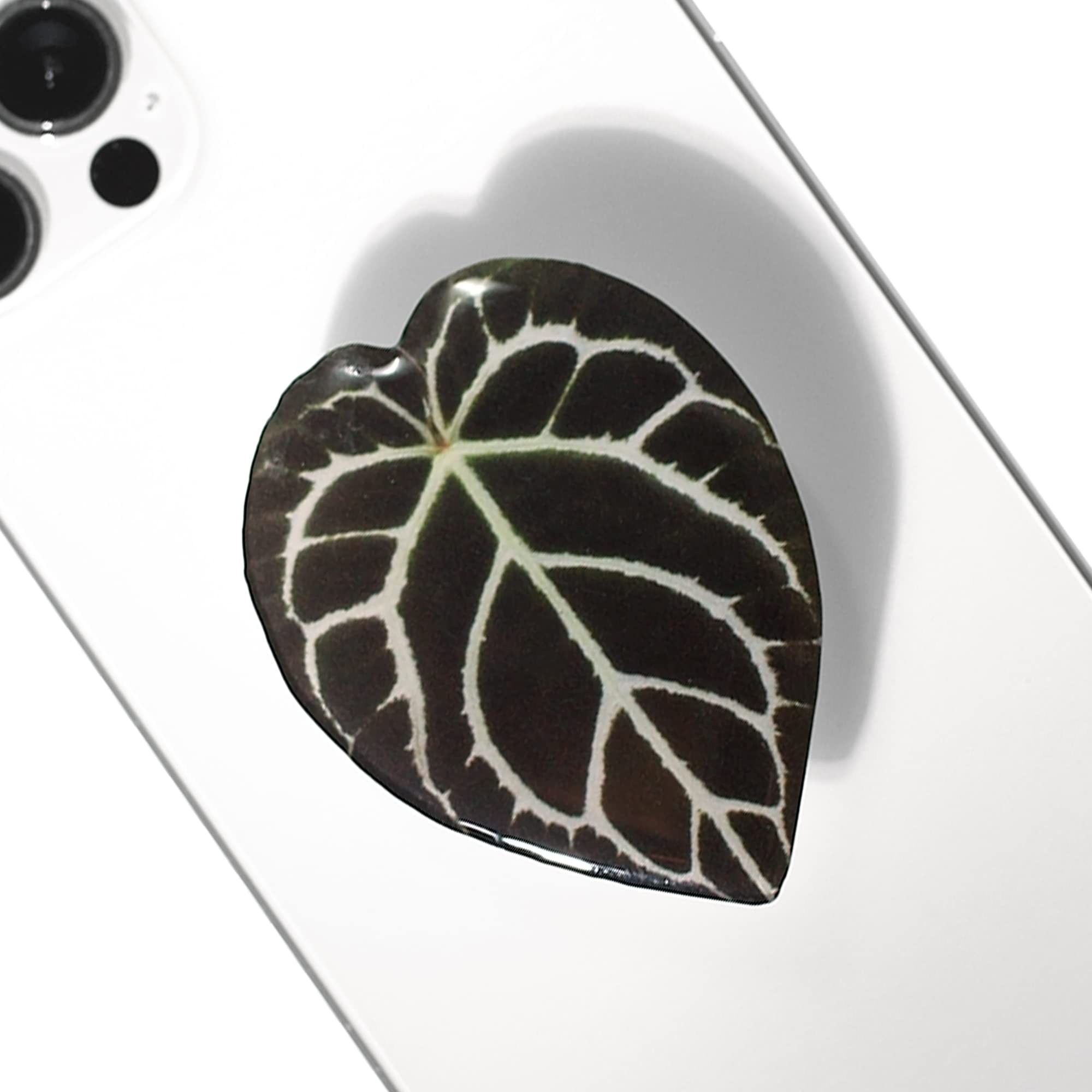 OnTheGrip Cute Acrylic Tropical Leaf Design Collapsible Expandible Mobile Phone Grip Stand Holder for Smartphone Tablet Cell Phone Accessory (