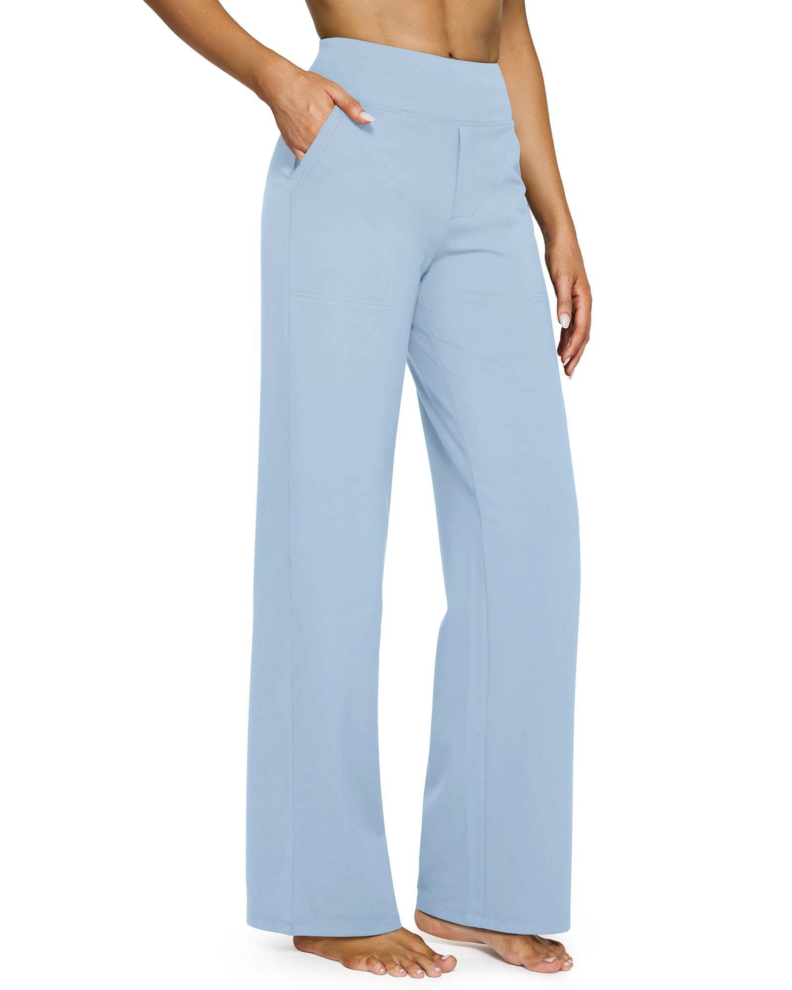 G4Free Yoga Pants for Women Wide Leg Pants with Pockets High Waisted